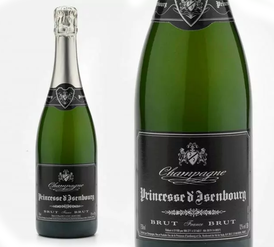 Bottle of Champagne Non-Vintage Princesse d'Isenbourg, product of France ~ EXCELLENT QUALITY ONE BOTTLE TRADITION BRUT